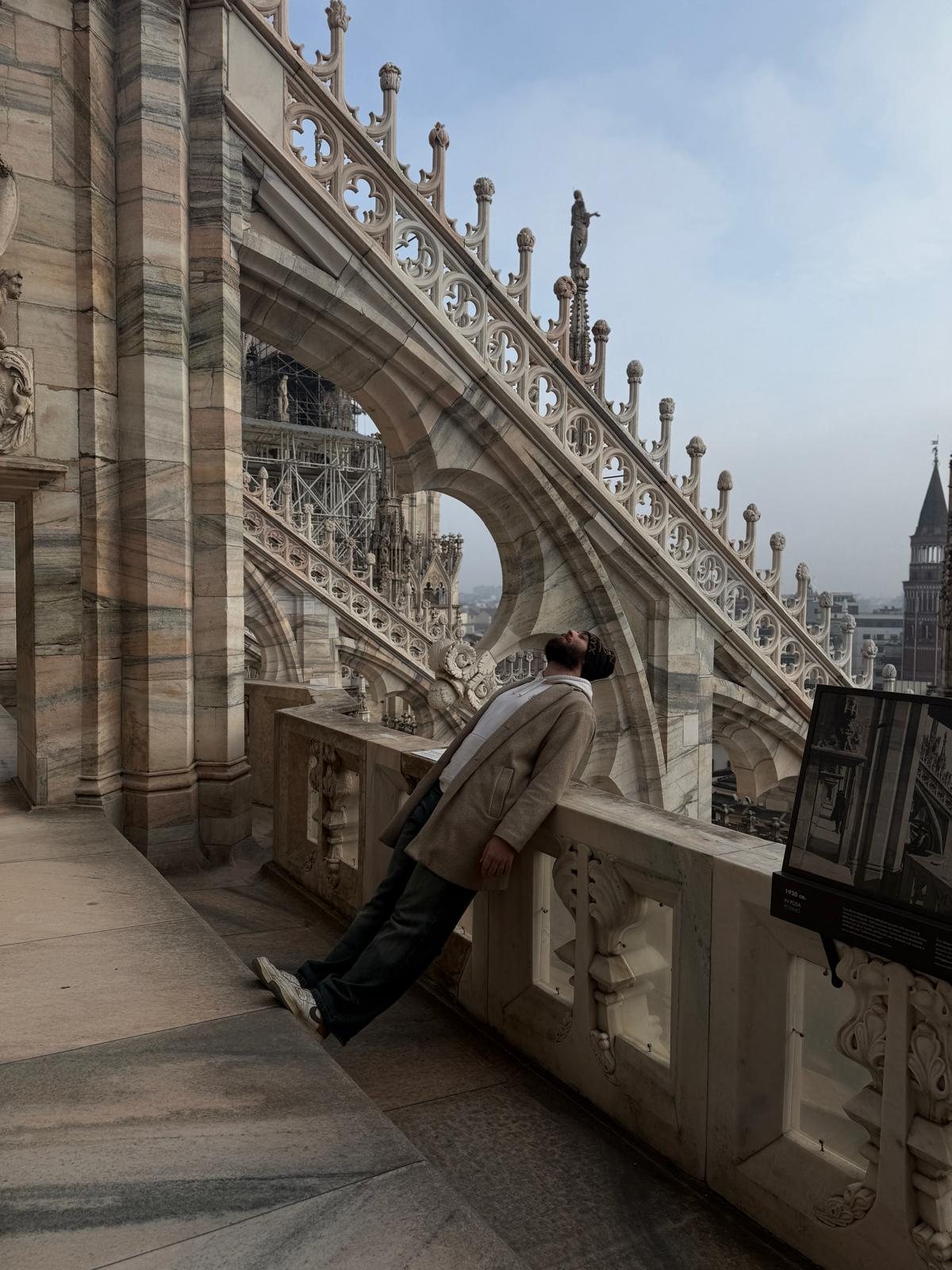 Dejan exploring architecture while traveling